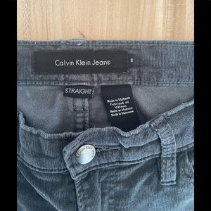 Calvin Klein Jeans Corduroy Straight Leg Women’s size 8 Charcoal Grey